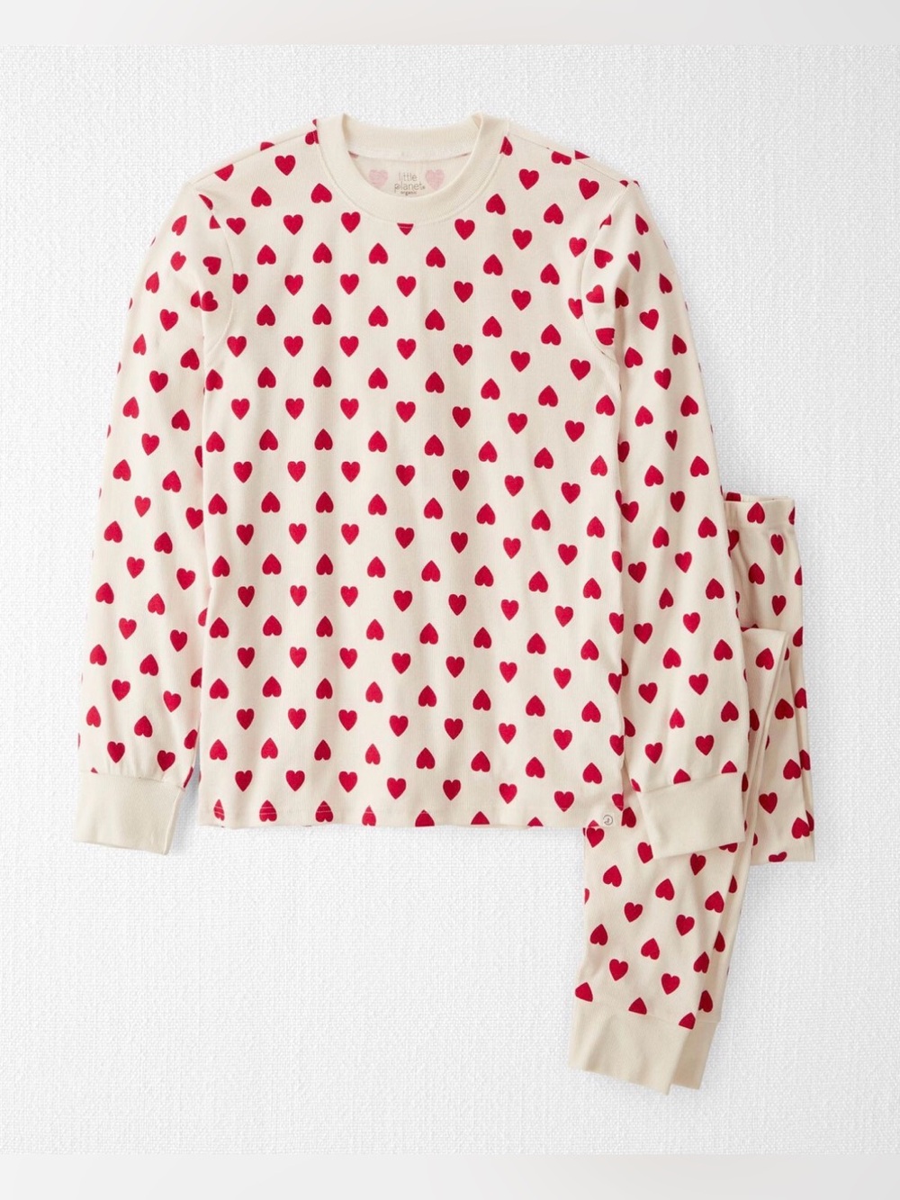 Women’s Organic Cotton 2-Piece Heart Pajama Set
